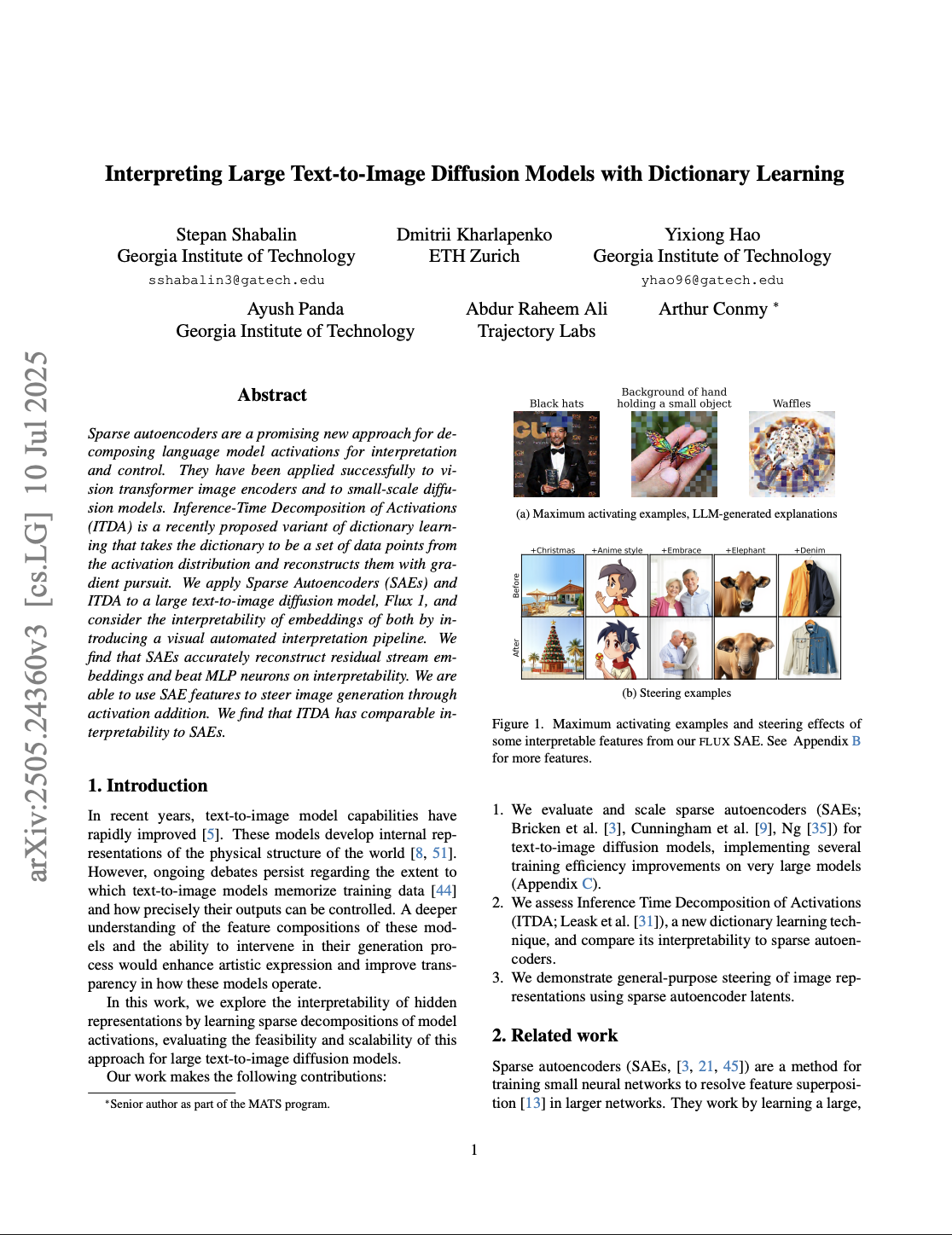 Interpreting Large Text-to-Image Diffusion Models with Dictionary Learning